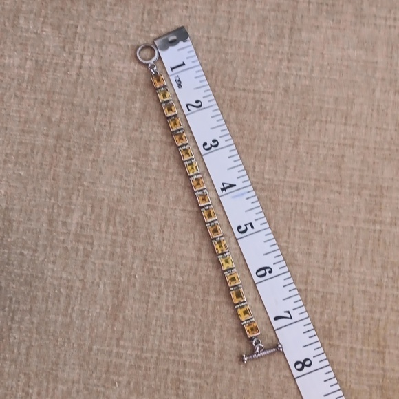 925 Silver Citrine Faceted Bracelet - Picture 5 of 10